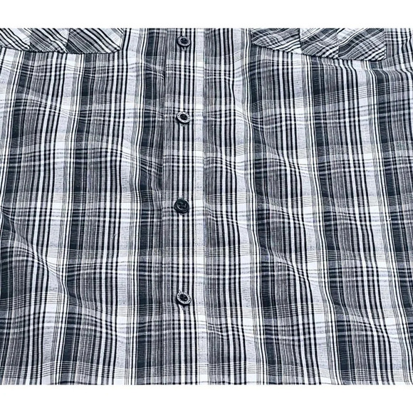Airwalk Size Medium Men's Gray Check Logo Tag Long Sleeve Dual Pocket Shirt - Picture 8 of 13